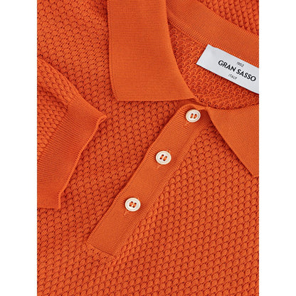 Gran Sasso Italian Cotton Orange Polo Shirt for Men