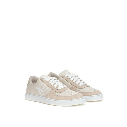 Etro Elegant Beige Leather Sneakers