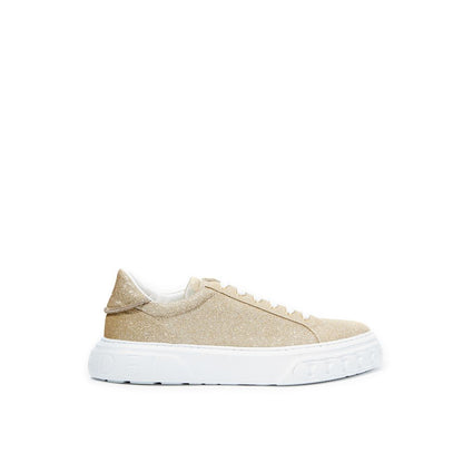 Casadei Elegant Gold Leather Sneakers