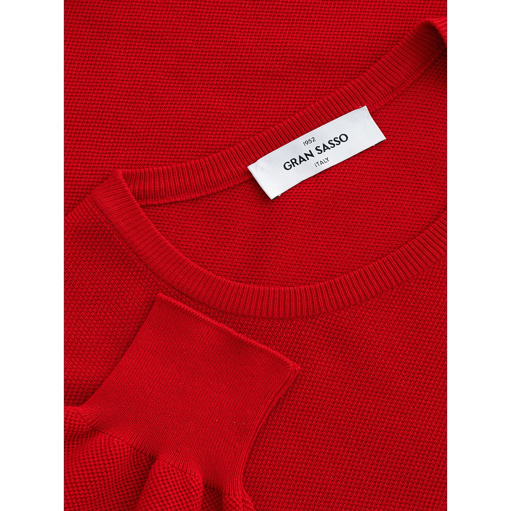 Gran Sasso Red Cotton Sweater