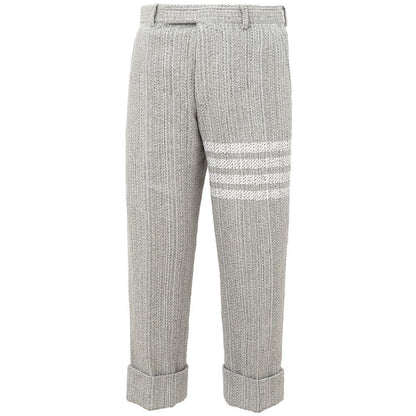 Thom Browne Elegant Gray Knit Trousers