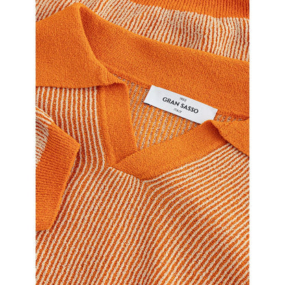 Gran Sasso Elegant Cotton Polo Shirt in Vibrant Orange