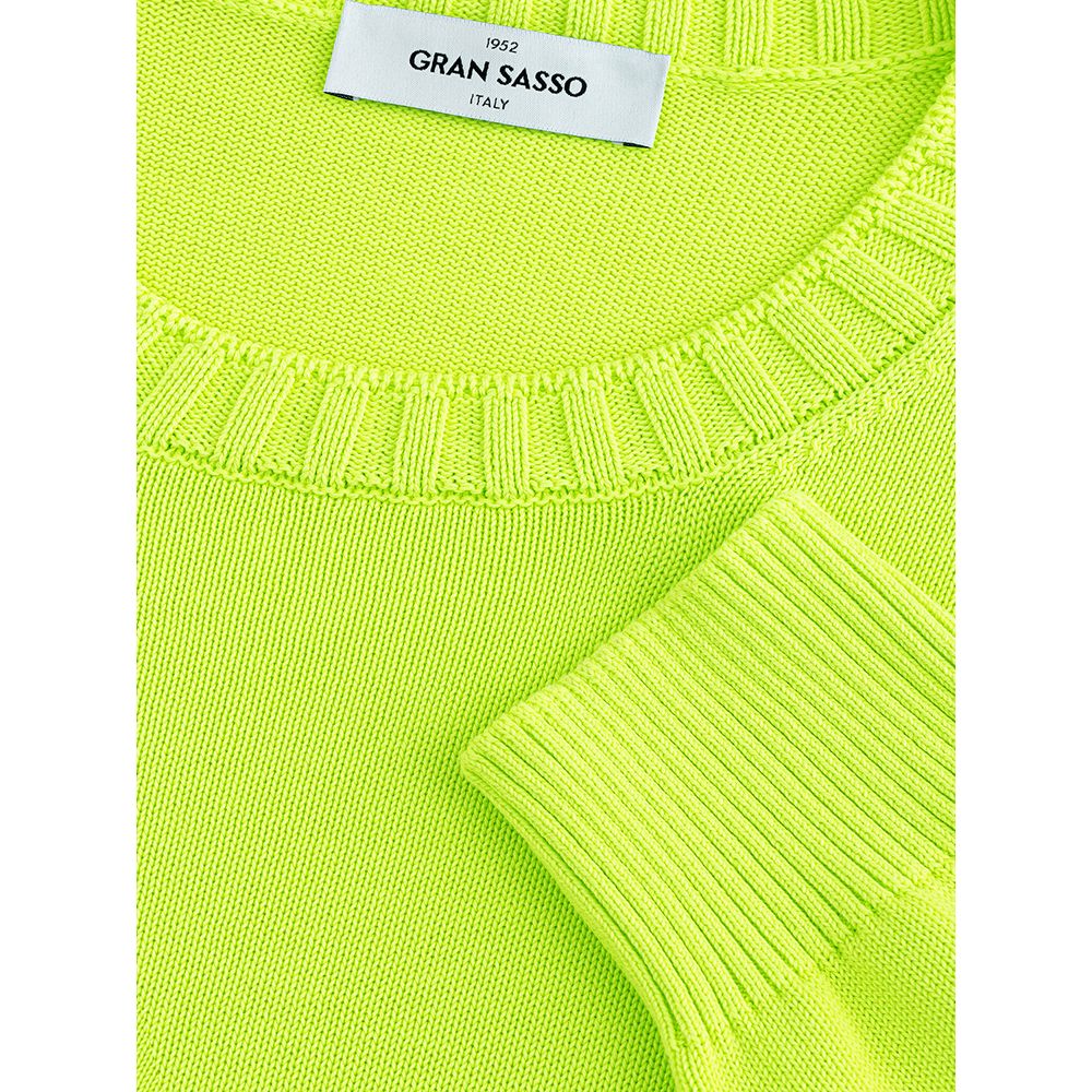 Gran Sasso Radiant Yellow Italian Cotton Sweater for Men