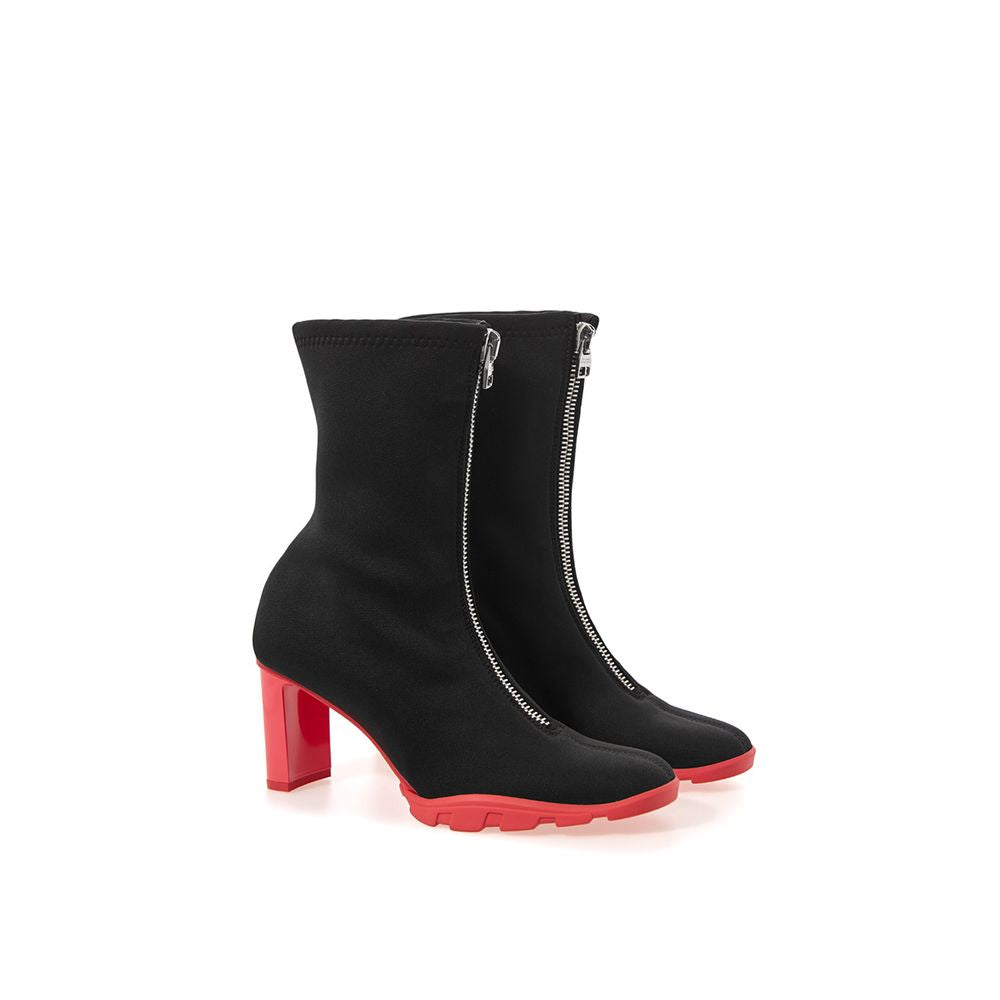 Alexander McQueen Sleek Neoprene and Leather Black Boots