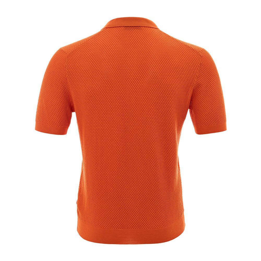 Gran Sasso Italian Cotton Orange Polo Shirt for Men