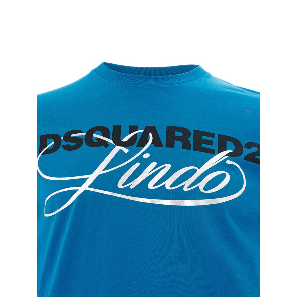 Dsquared² Chic Blue Cotton Crew Neck Tee