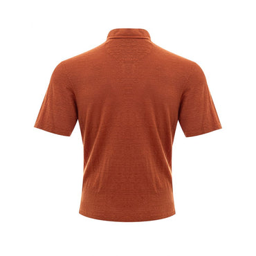 Gran Sasso Elegant Linen Polo Shirt in Sophisticated Brown