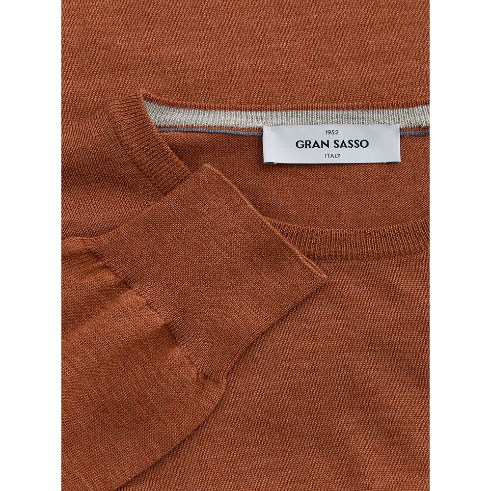 Gran Sasso Elegant Woolen Brown Sweater for Men