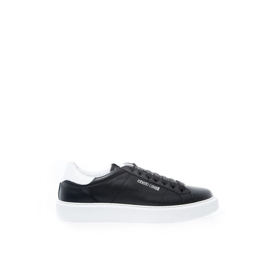 Roberto Cavalli Elegant Black Leather Sneakers for Men