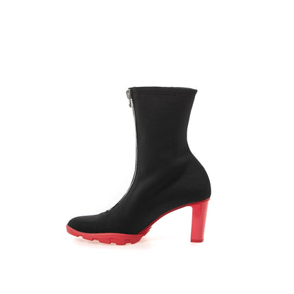 Alexander McQueen Sleek Neoprene and Leather Black Boots