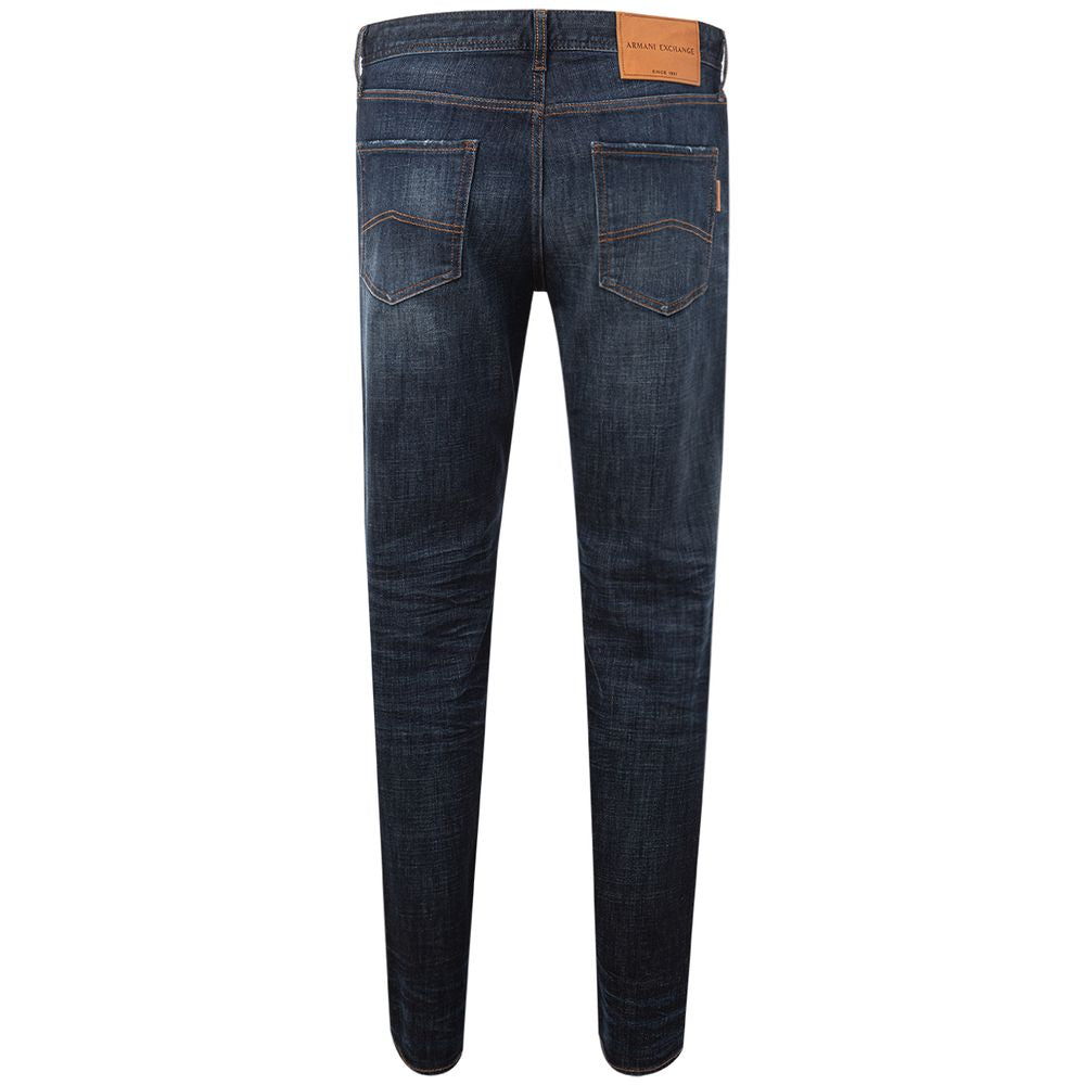 Armani Exchange Chic Blue Cotton Trousers for Modern Men