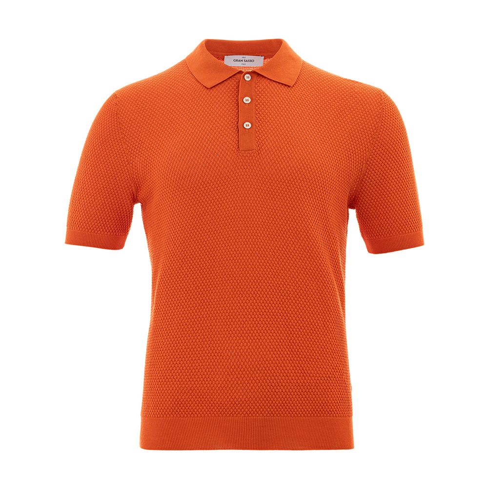 Gran Sasso Italian Cotton Orange Polo Shirt for Men