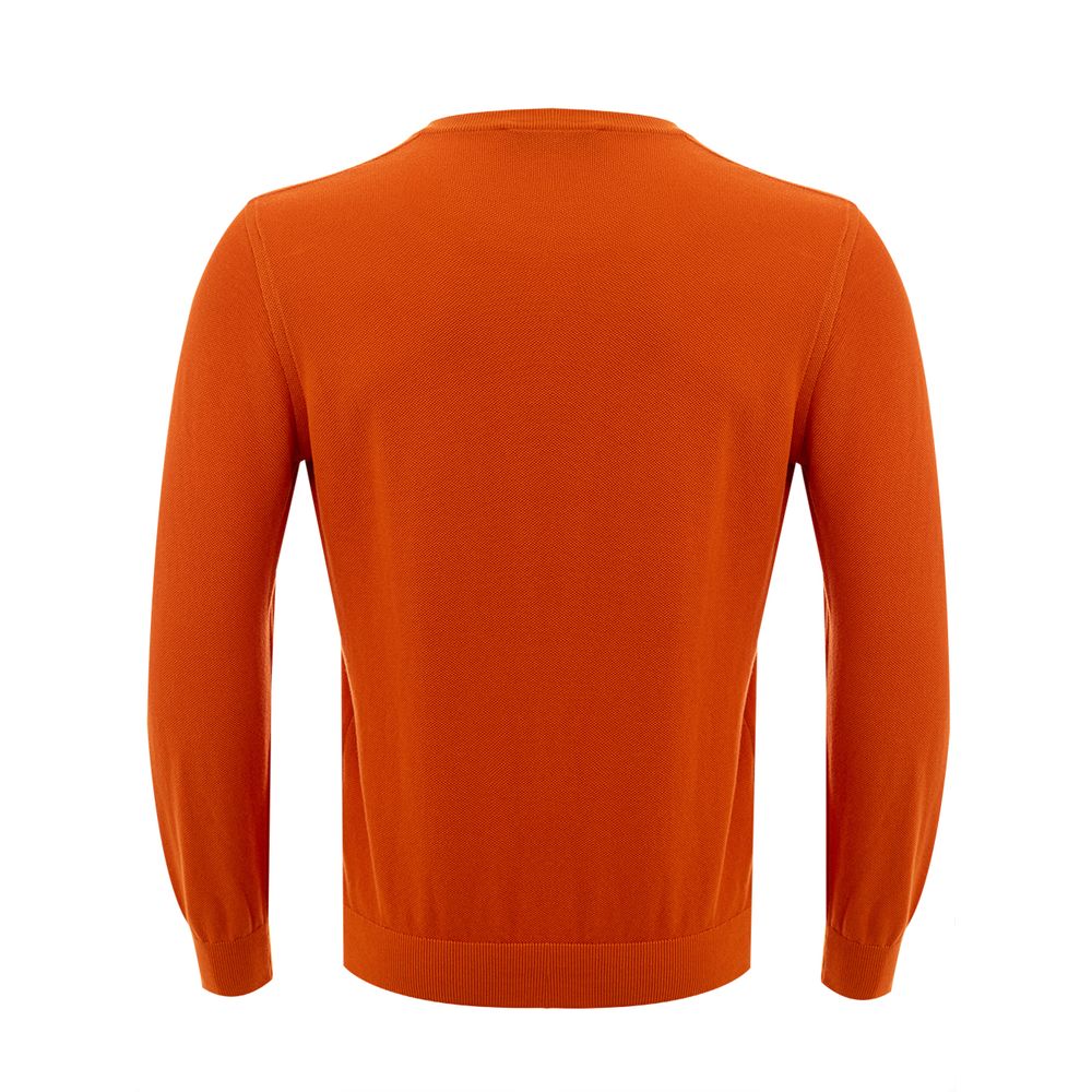 Gran Sasso Classic Orange Cotton Sweater for Elegant Men