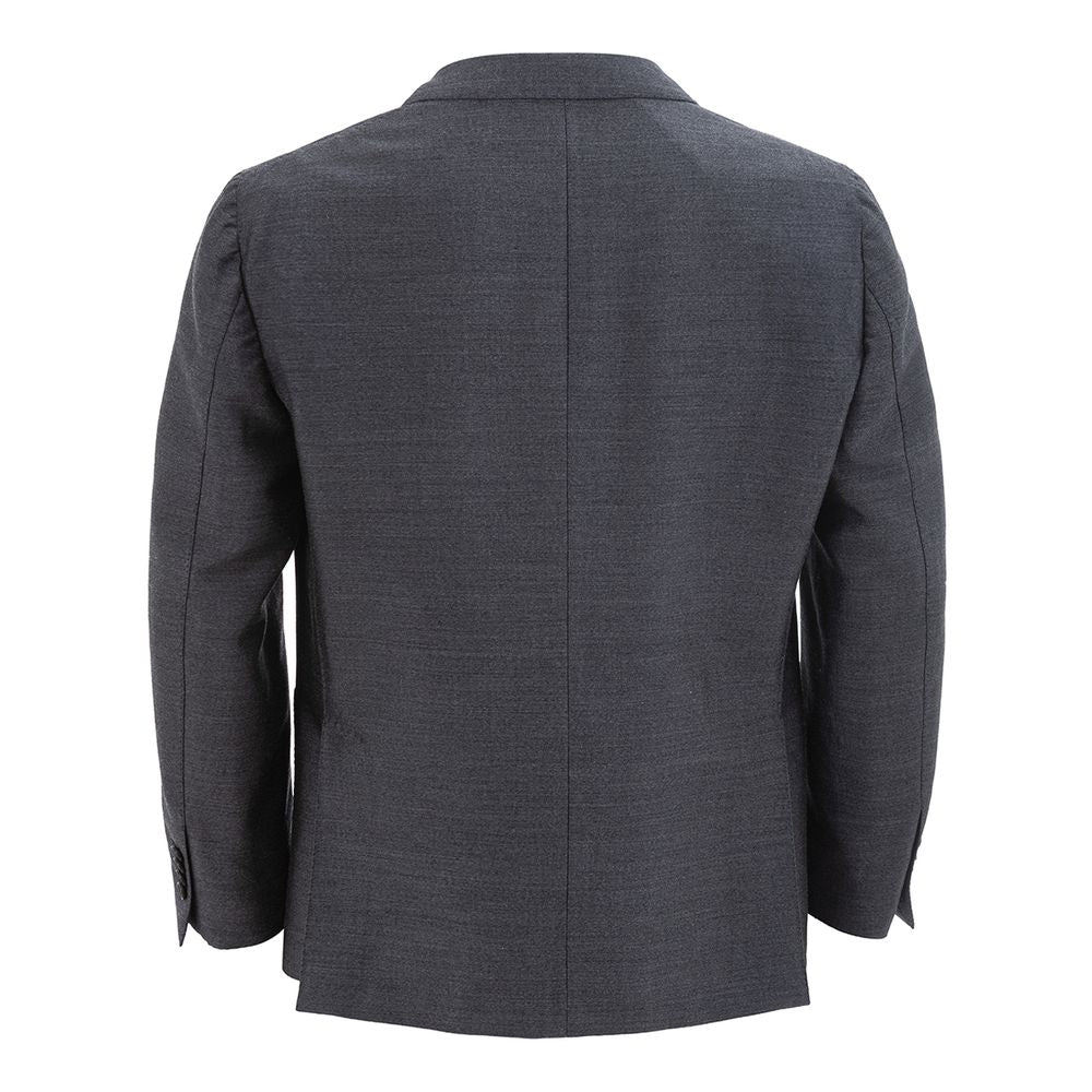 Lardini Elegant Gray Wool Jacket for Sophisticated Men