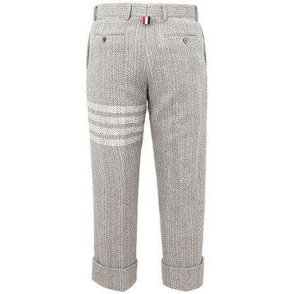 Thom Browne Elegant Gray Knit Trousers