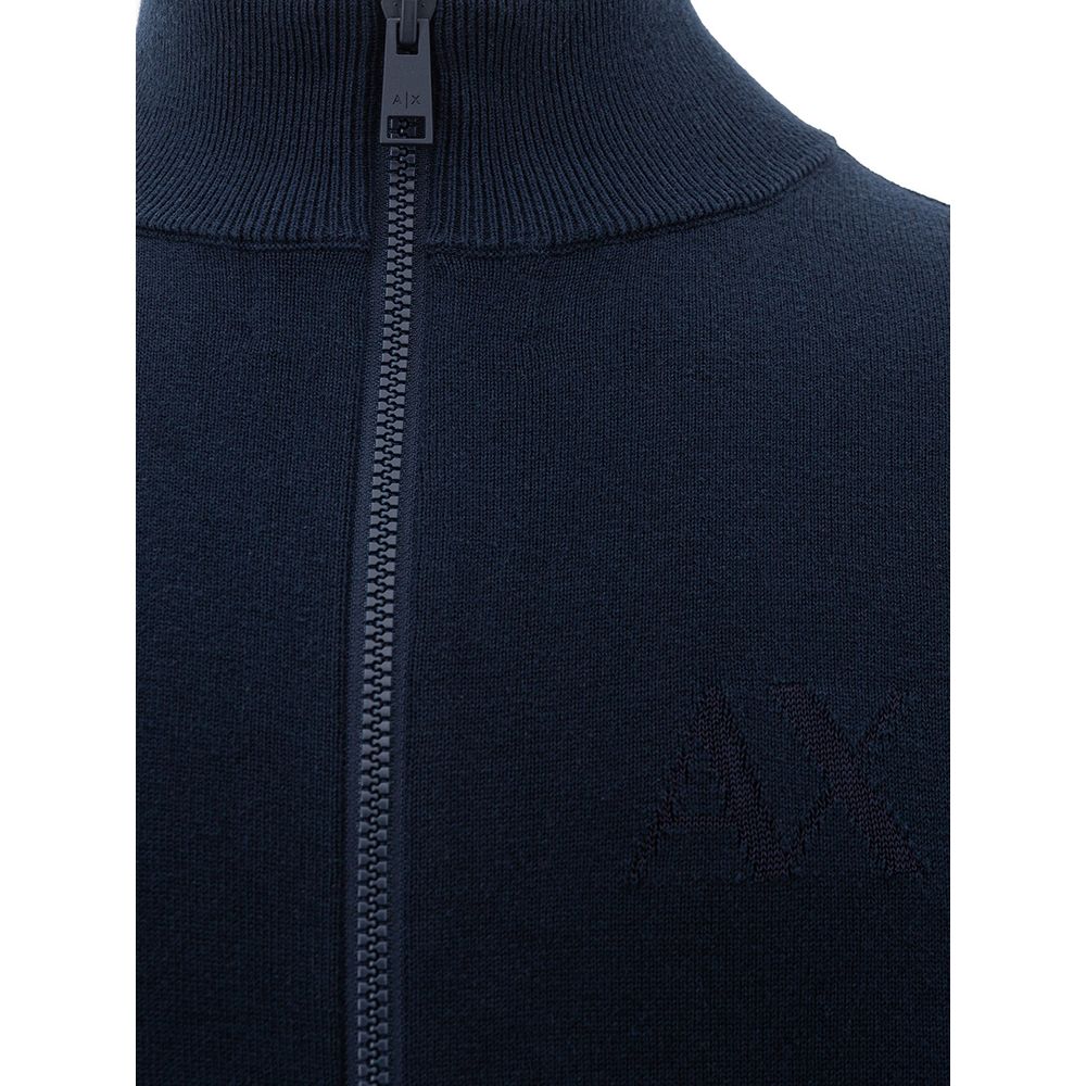 Armani Exchange Blue Cotton Sweater