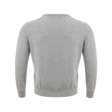 Gran Sasso Elegant Gray Silk-Cotton Sweater