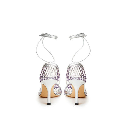 Bottega Veneta Silver Cotton Leather Sandals