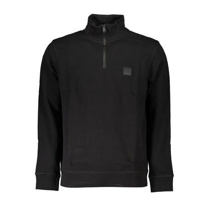 Hugo Boss Elegant Black Organic Cotton Sweatshirt