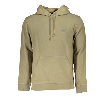 Hugo Boss Elegant Green Hooded Long Sleeve Sweatshirt