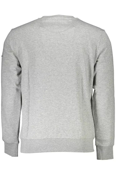 La Martina Chic Gray Crew Neck Embroidered Sweatshirt