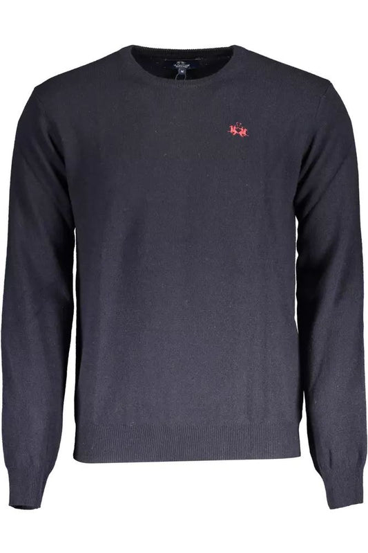 La Martina Elegant Blue Wool-Blend Sweater for Men