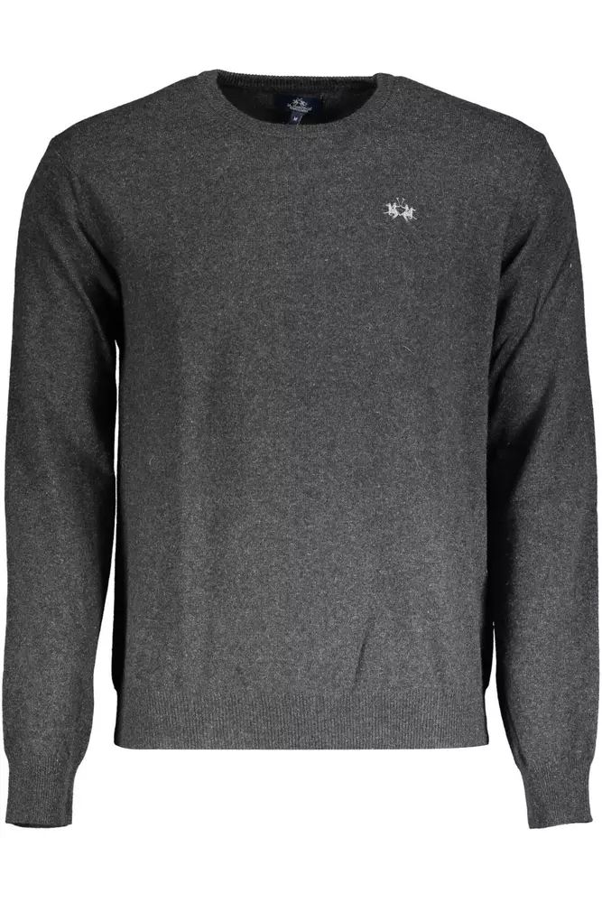 La Martina Elegant Gray Wool-Blend Sweater