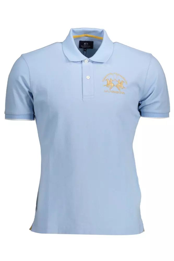 La Martina Elegant Light Blue Polo with Contrasting Details