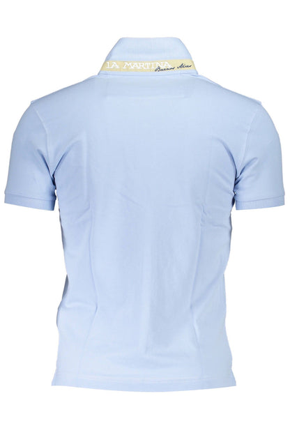 La Martina Sleek Slim-Fit Light Blue Polo Shirt