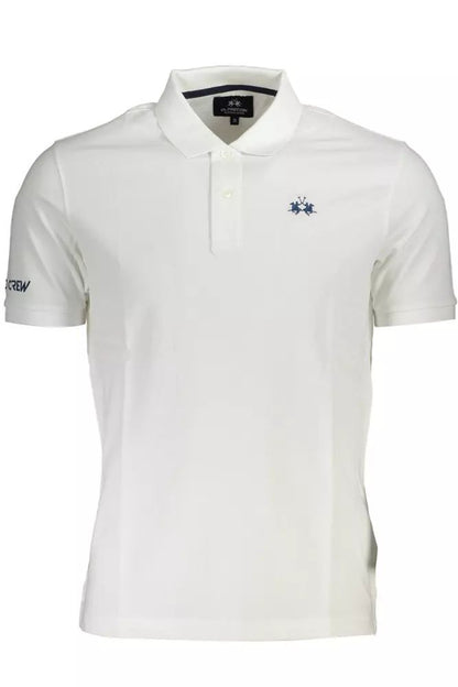 La Martina Elegant White Cotton Polo Shirt