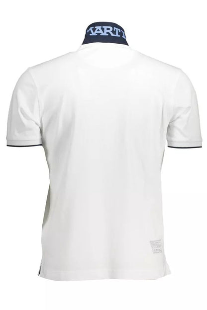 La Martina Elegant White Polo with Contrasting Embroidery