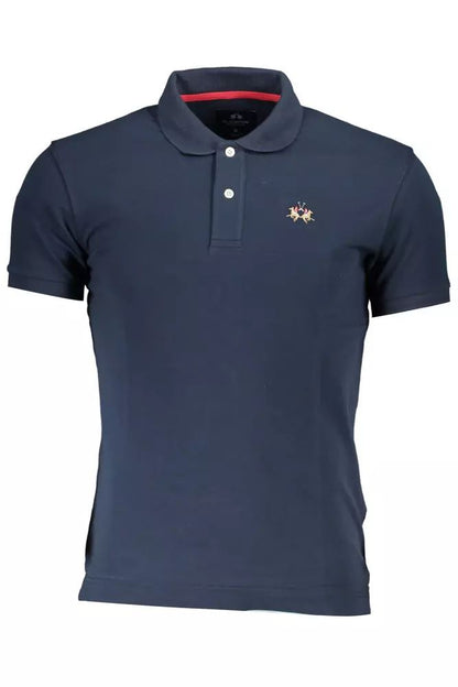 La Martina Elegant Slim-Fit Blue Polo with Contrasting Details