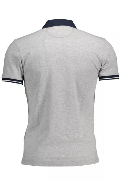 La Martina Slim Fit Embroidered Polo in Gray