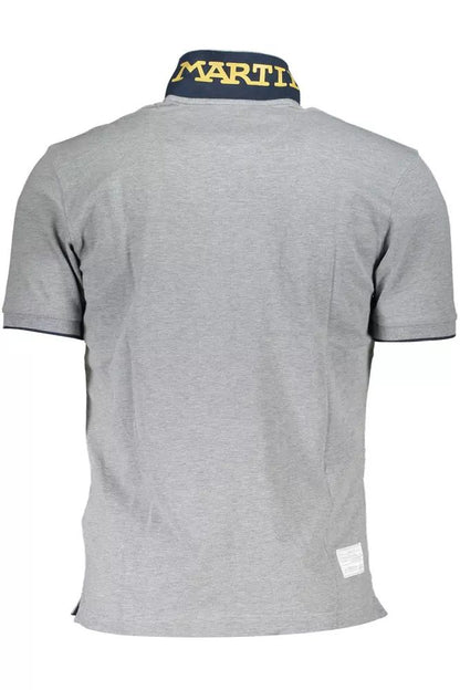 La Martina Elegant Gray Polo with Contrasting Details