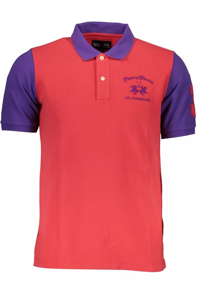 La Martina Elegant Pink Polo with Contrasting Details