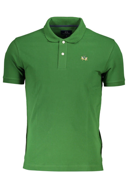 La Martina Elegant Slim Fit Green Polo With Contrasting Details