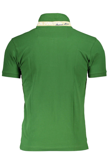 La Martina Elegant Slim Fit Green Polo With Contrasting Details