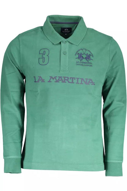 La Martina Elegant Long Sleeve Green Polo