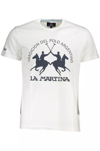 La Martina Elegant White Tee with Iconic Print