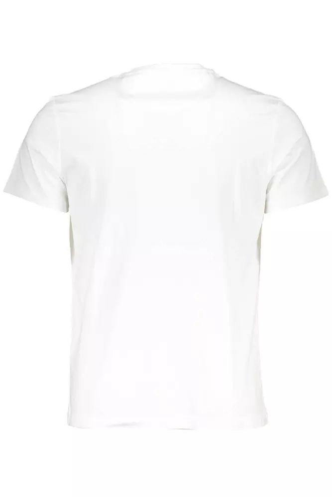 La Martina Elegant White Cotton Tee with Iconic Print