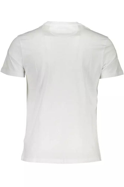 La Martina Elegant White Crew Neck Tee with Logo Print