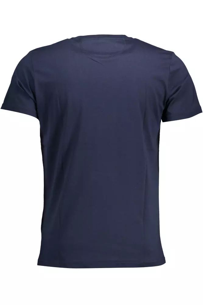 La Martina Chic Blue Crew Neck Tee with Emblem Print