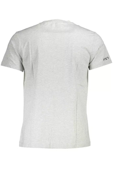 La Martina Elegant Gray Round Neck Tee with Iconic Logo