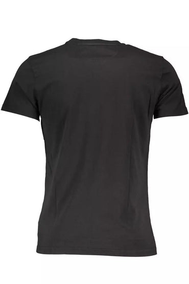 La Martina Elegant Embroidered Black Cotton Tee