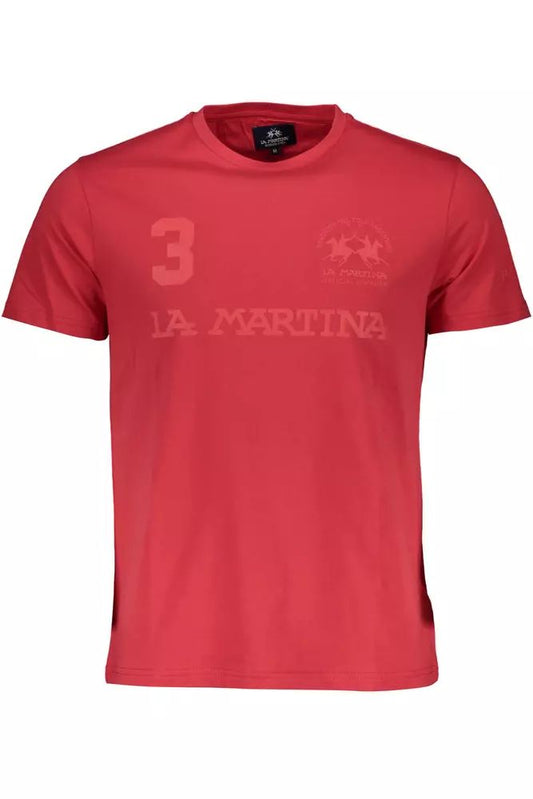 La Martina Elegant Pink Short Sleeve Crew Neck Tee