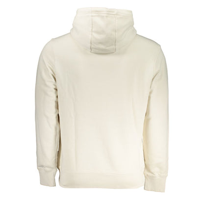 Napapijri Chic White Hooded Cotton Sweatshirt with Contrasts