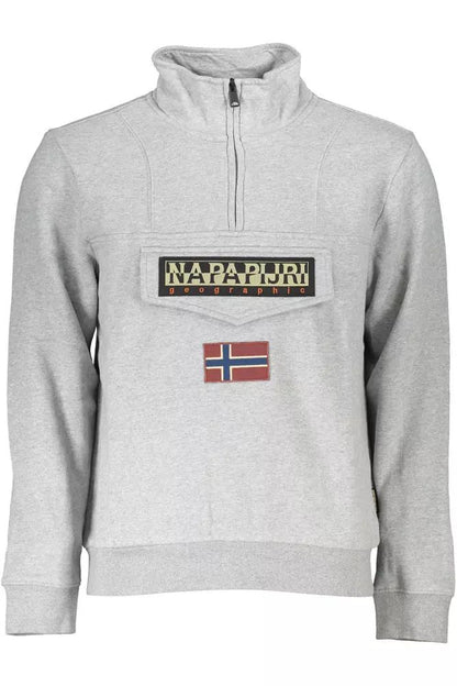 Napapijri Chic Fleece Half-Zip Sweatshirt with Embroidery