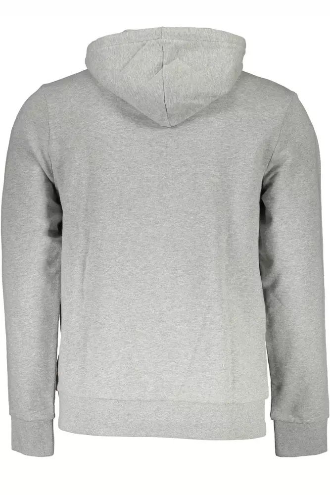 Napapijri Elevated Gray Cotton Hoodie with Logo Print