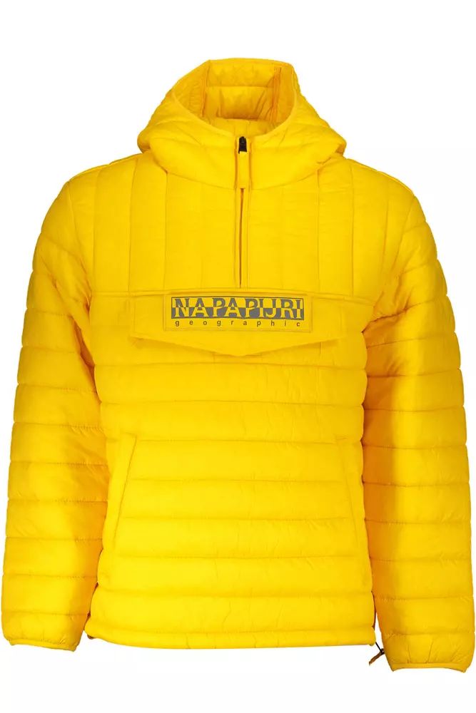 Napapijri Vibrant Yellow Hooded Jacket with Contrasting Details