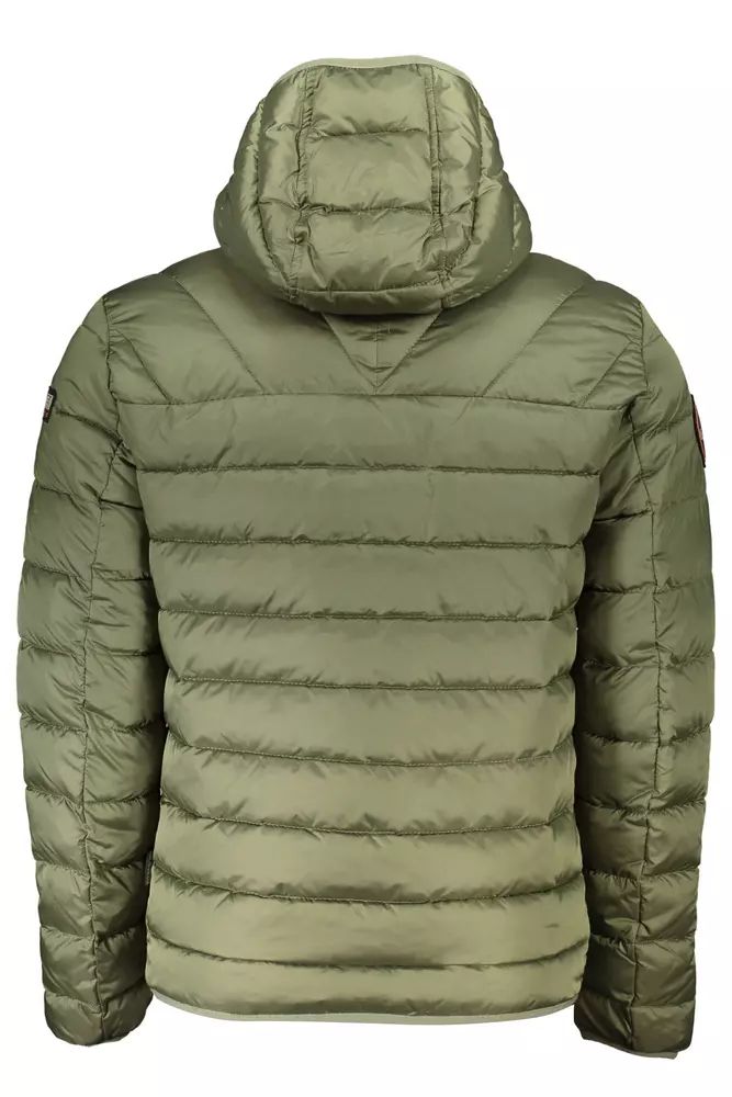 Napapijri Sleek Polyamide Hooded Jacket in Green